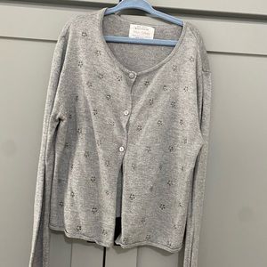 Zara girls gray embroidered sweater